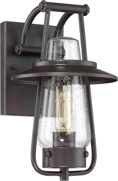 Designers Fountain Stonyridge Outdoor Light Fixture, 13 Inch Exterior Wall Lantern Sconce for Front Door, Patio and Porch, Satin Bronze, 32021-SB