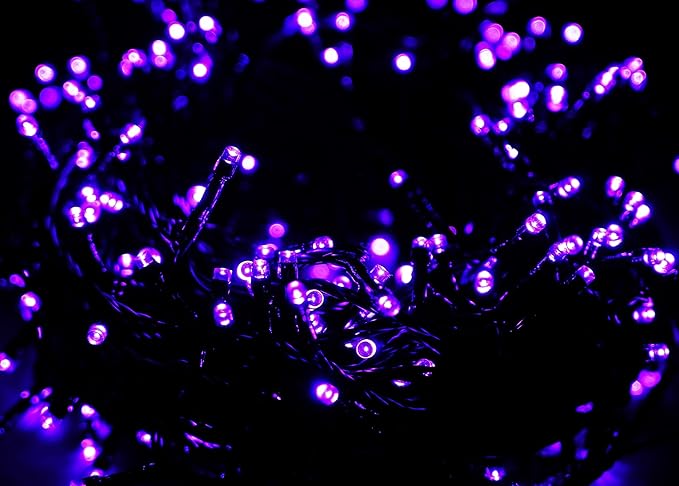 kemooie 500 LED Purple Christmas Lights, 164 FT 8 Lighting Mode Plug in Waterproof Christmas Lights Outdoor, for Birthday Christmas Wedding Party Garden Balcony Decor (Purple)