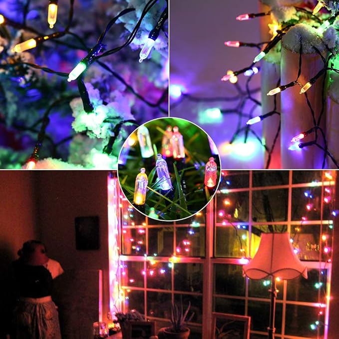 Jnaurb Battery Christmas Lights, 33ft 100 LED Christmas Decorative Lights with 8 Modes & Timer, Waterproof Battery | Lumora