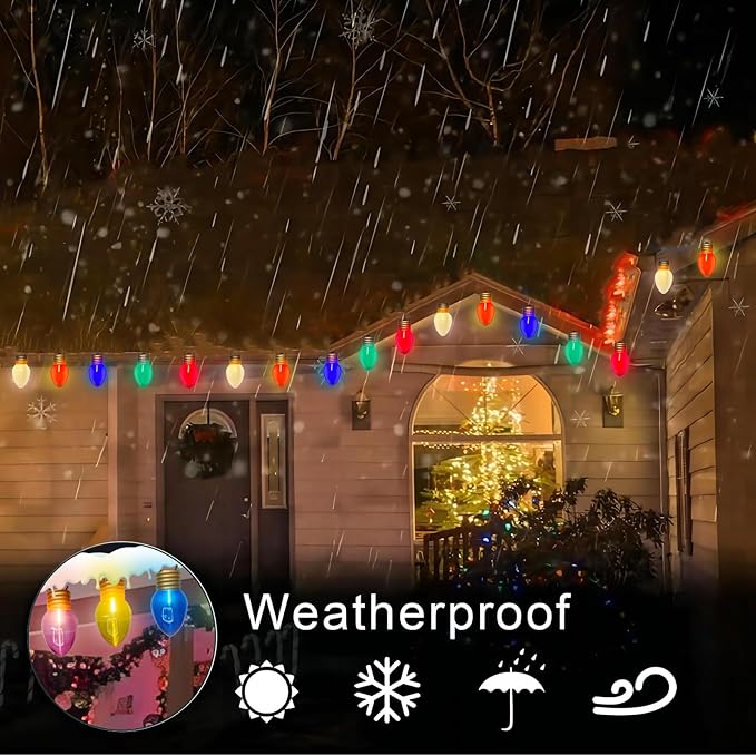 Jumbo Christmas Lights Outdoor, 16ft Multicolor Giant Bulb String Lights for Holiday Décor, Durable Waterproof LED | Lumora