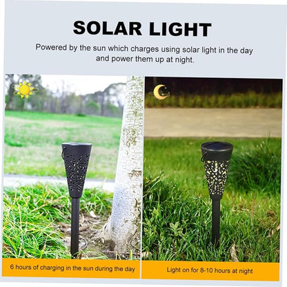 HOMSFOU Solar Pathway Lights Outdoor Waterproof Garden Light Warm White for Yard Lawn Decor