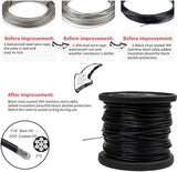 YQL Outdoor String Lights Hanging Kit,Globe String Lights Suspension Kit,164ft Black Vinyl-Coated 304 Stainless | Lumora
