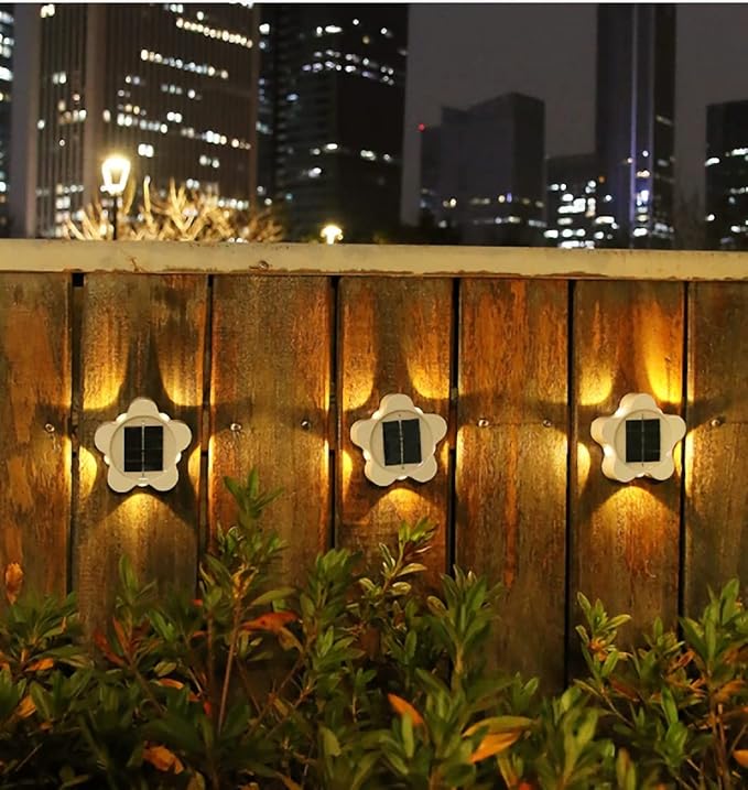 Ulalaza 3Pcs Solar Decking Lights RGB+ Changing Solar Step Lights Outdoor Waterproof Stair Lights for Fence, Deck Patio, Front Door, Stair, Yard & Driveway Path Warm White