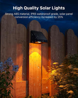 16 Pack Solar Powered Fence Lights Outdoor Wall Mount Decorative Waterproof Down LED for Deck, Outside Stairs, Pool | Lumora
