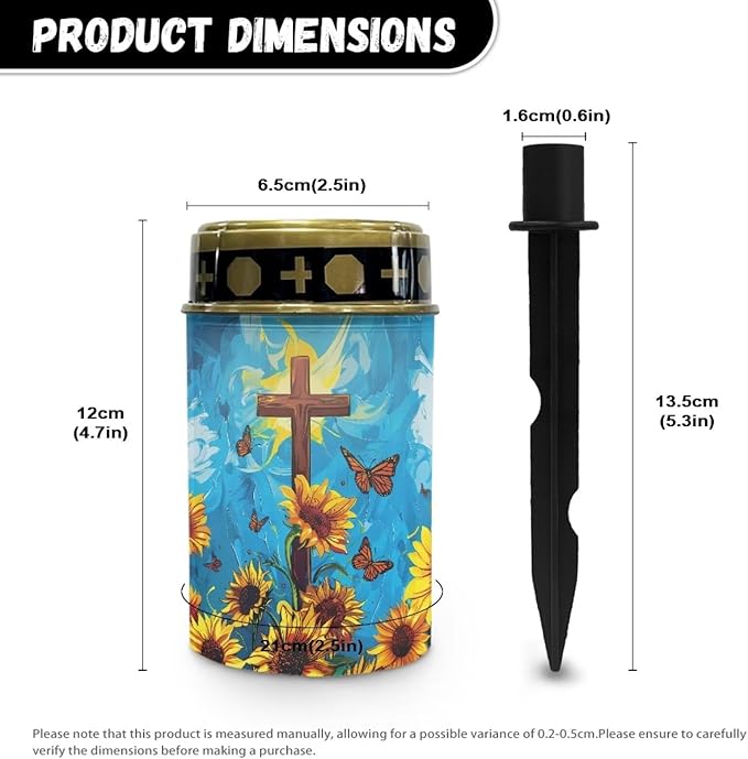 Sunflower Cross Outdoor Solar Garden Lights,Waterproof Solar Outdoor Lights,Solar Stake Lights for Cemetery Grave Garden Patio Yard Lawn Decoration
