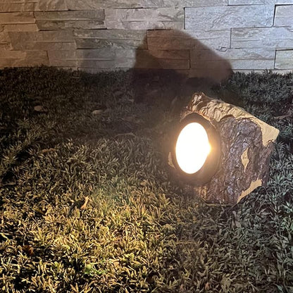 Solar Pathway Lights Outdoor Waterproof Solar Garden Lights Yard Decor Resin Stump Shape for Patio and Lawn