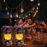 Solar Lantern Outdoor Waterproof,LED Vintage Flickering Flame Solar Lights,Camping Lamps,Solar Powered Hanging | Lumora