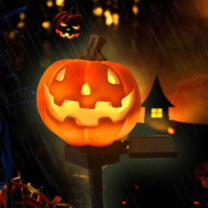 QH & Garden Pumpkin Solar Light - LED Waterproof Pumpkin Light for Garden, Balcony, Yard, Lawn, Pathway, Walkway - Garden Solar Powered Outdoor Decor,Stunning Halloween Decorations