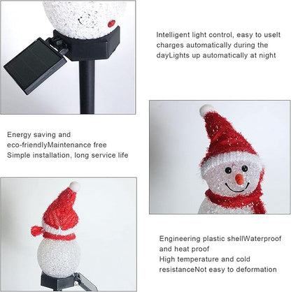 Solar Garden Lights Snowman Solar Christmas Light,Waterproof Snowman Shape Outdoor Solar Garden Stake Light,Decorative Solar Pathway Light LED Snowman Light for Patio Yard (Color : Pink)