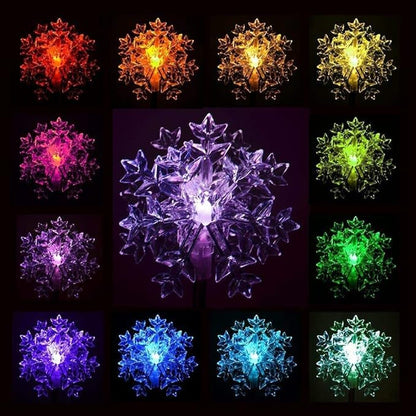 Outdoor Garden Set of 2 Pieces Solar Powered Garden Yard Stake (Color Change abilities) LED Light (Snowflakes 3D)…