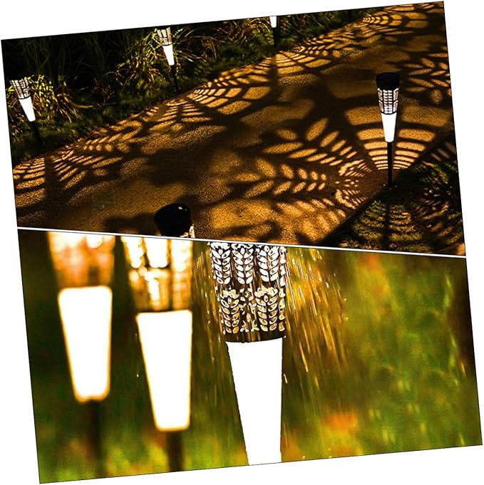 TOYANDONA 6pcs Solar Powered Outdoor Garden Lights Pathway Lawn Courtyard Decoration Lamps with Warm and Colorful Light for Patio Landscape Lighting
