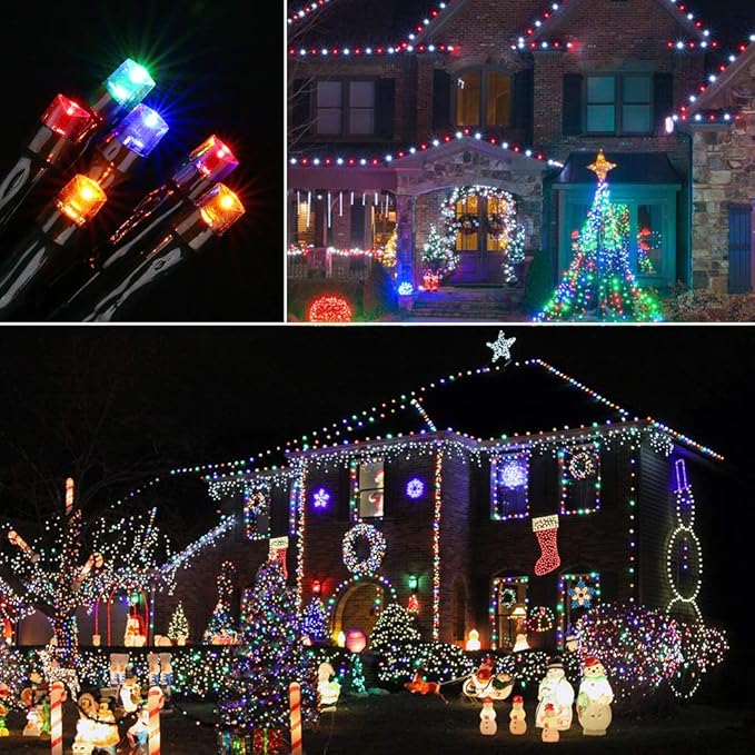 Toodour Christmas Lights Outdoor, 131ft 350 LED String Lights, Timer, Waterproof 8 Modes Outdoor Christmas String Light - Twinkle Light for Tree Home Garden Yard Wedding Party Xmas Decor(Multicolor)