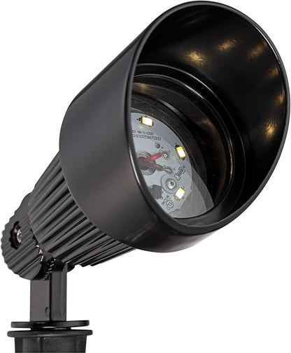 John Timberland Hooded 7 1/2" High Traditional 2 Pack of Outdoor Landscape Spotlights Porch House Exterior Outside LED Bulb Weatherproof Black Aluminum Front Door Patio Garage Home Deck Garden