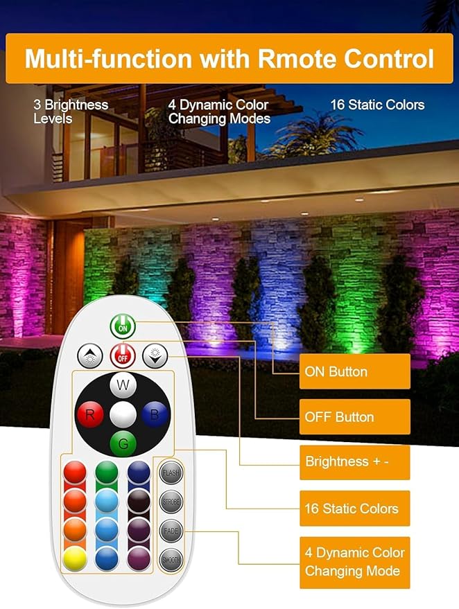 ZUCKEO Low Voltage Landscape Lighting RGB Well Lights Landscape LED In Ground Light, Outdoor Color Changing | Lumora