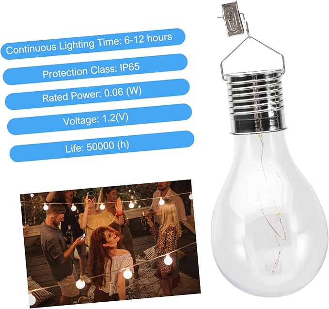 4pcs Solar Powered Led Bulbs Hanging Light for Outdoor Decor Warm Options for Gardens Patios and Camping