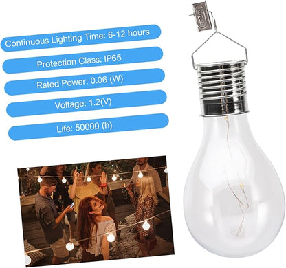 4pcs Solar Powered Led Bulbs Hanging Light for Outdoor Decor Warm Options for Gardens Patios and Camping