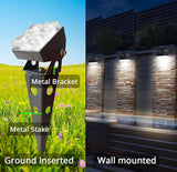 Solar Spot Lights Outdoor Waterproof IP65 Landscape Spotlights with Metal Stake 42ft Cable 3-in-1 Cool White Auto | Lumora
