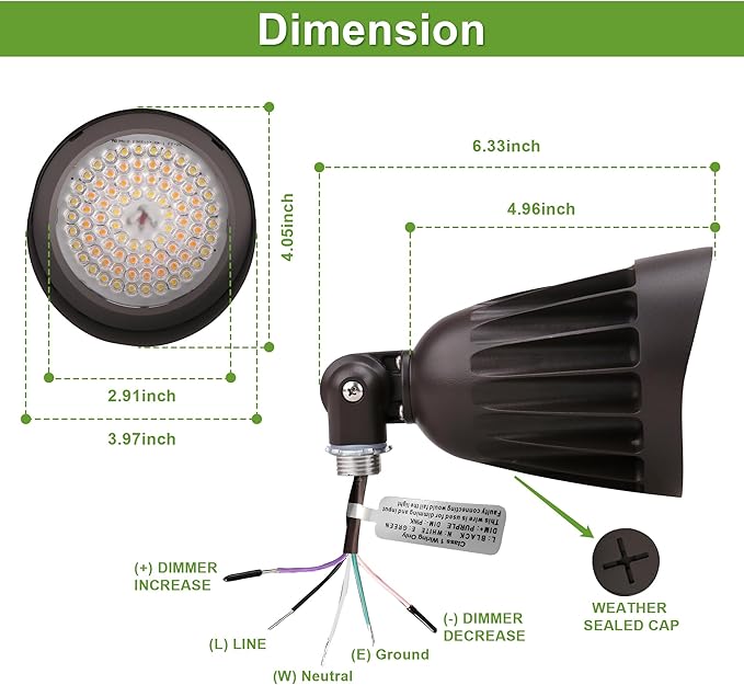 25W LED Bullet Spotlight Flood Light, 3CCT Selectable 3000K/4000K/5000K, 3500LM Commercial Outdoor Landscape Light | Lumora