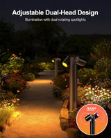 Lumary Smart Pathway Lights Pro 700LM, RGBAICW Color Changing Landscape Lights with 8 Adjustable 355° Spot Lights | Lumora