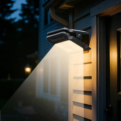 Outdoor Solar Clip Light with Motion Sensor, 2026 New Clip on Solar Lights Outdoor Waterproof 3 Modes 3 Mounting Ways for Fence, Wall, Garage, Patio Umbrella (1 pcs)