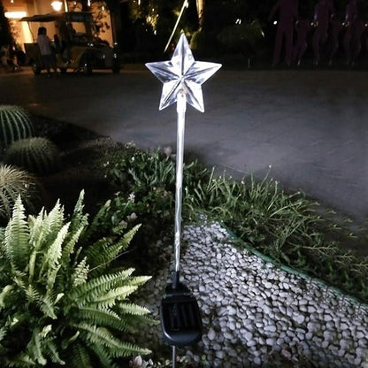 Solar - Sun Moon Star Solar Stake Lights, Outdoor Waterproof, Yard Patio Pathway Decoration (Star)