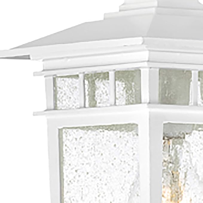 Nuvo 60/4951/02 Cove Neck One Light Outdoor Wall Lantern with Clear Seeded Glass, Small, White - 2 Pack | Lumora