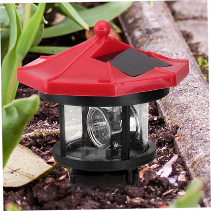 Solar Lighthouse Rotating Lamp Led Solar Powered Outdoor Garden Light for Decorative Lighting
