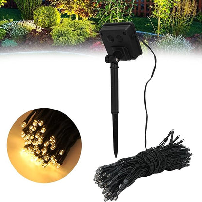 Alvinlite Outdoor Lights Christmas Tree LED Hanging Decoration String100 Light Chips Solar Power Ultra Length Ornaments for Patio, Garden Wedding Christmas Halloween Birthday Party