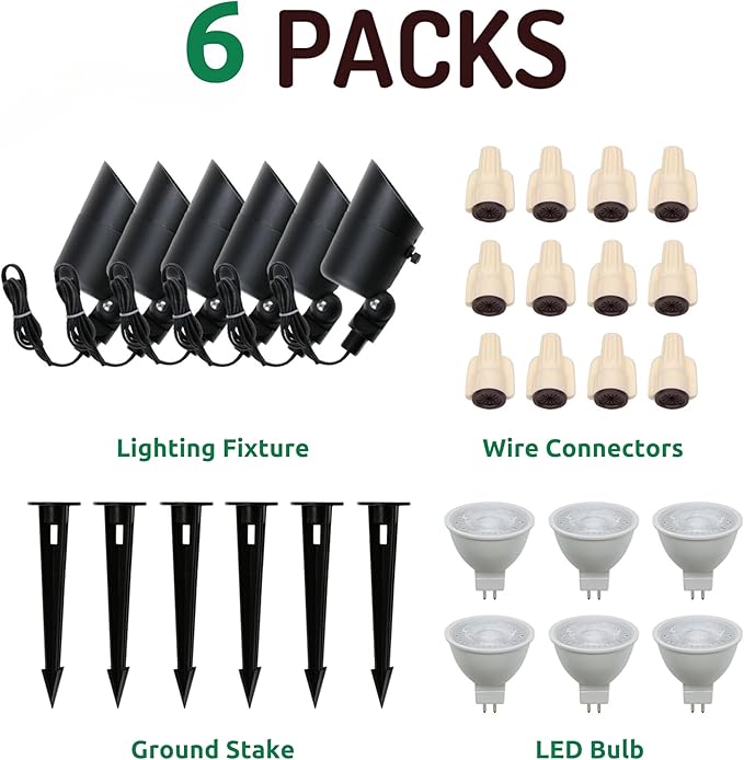 Lumina Lighting® 5W Landscape Lighting 12V Landscape Lights Low Voltage Landscape Spotlights Warm White Waterproof | Lumora