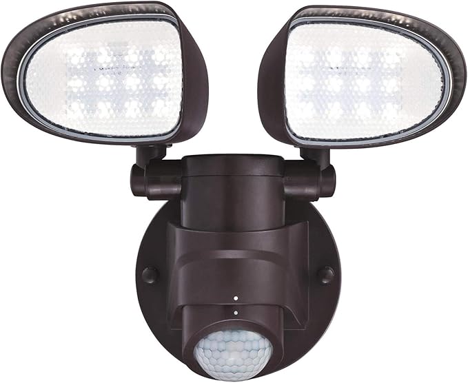 Westinghouse 6364300 Two 18W Motion Sensor, Bronze Finish with Acrylic Lens LED Outdoor Security Wall Light,