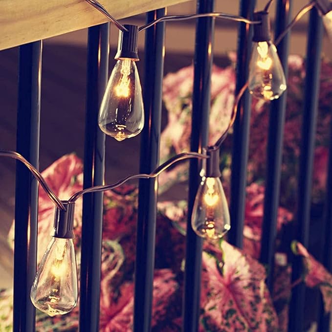 SUNSGNE 10Ft Outdoor Patio String Lights with 10 Clear Edison Bulbs & 10 Pack Edison Replacement Light Bulbs, 7 | Lumora
