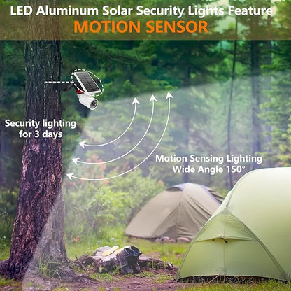 Solar Camping Lights, Motion Sensor Lights for Outside, Outdoor Solar Security Spot Lights for Camp Porch Deck Path Patio Yand Post Step