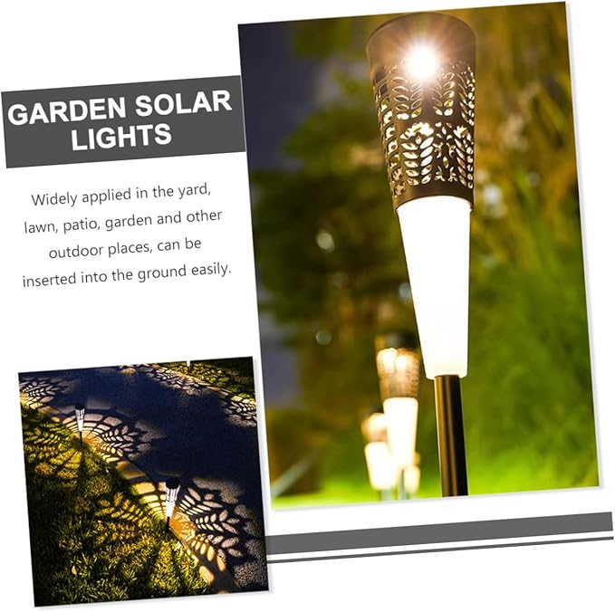 6pcs Solar Garden Stake Lights Decorative Outdoor Lawn Lights for Pathway and Patio Warm and Projecting Patterns Easy to Install Weather Resistant