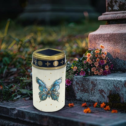 Blue Butterfly Solar Outdoor Lights Solar Stake Lights Waterproof Landscape Lighting,Solar Garden Lights Decoration for Yard Patio Pathway Driveway Fairy Lights