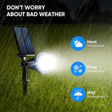 KEV 800 Lumens Solar Spot Lights Outdoor,18 LEDs Solar Flood Lights with 2 Modes &Adjustable &IPX65 | Lumora