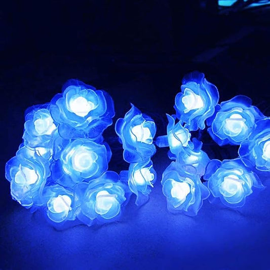 Solar Heart Lights, Outdoor Heart Lights 30LED 19.7ft with 8 Mode Working Lighting Waterproof for Christmas Tree Party Wedding Garden Decorate (Rose-Blue)