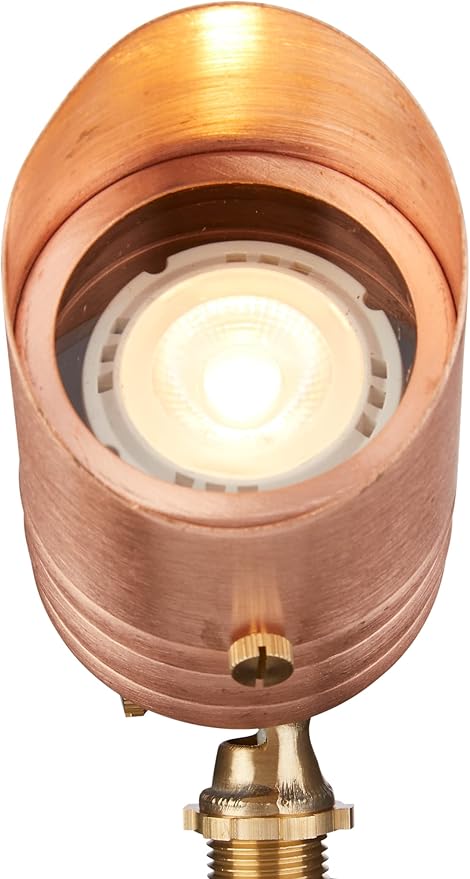 VOLT Fat Boy 12V Solid Copper Outdoor Spotlight with 5W 2700K Warm White MR16 LED Bulb (400 Lumens) for Low Voltage | Lumora