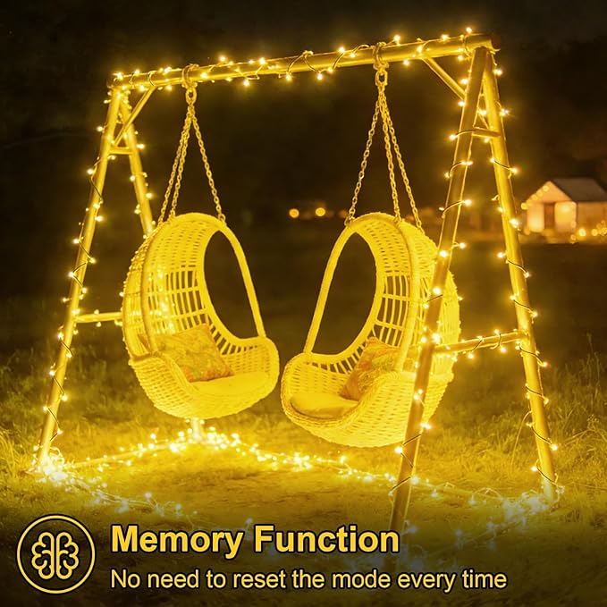 QITONG 2 Pack Solar Christmas Lights Warm White, Each 66ft 200 LED Solar String Lights Outdoor Waterproof, 8 Modes | Lumora