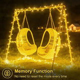 QITONG 2 Pack Solar Christmas Lights Warm White, Each 66ft 200 LED Solar String Lights Outdoor Waterproof, 8 Modes | Lumora
