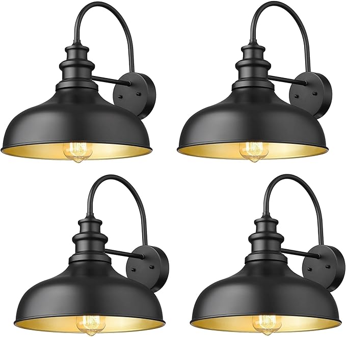 Bestshared Outdoor Barn Lights,4 Pack Outdoor Wall Sconce,Weather Resistant Farmhouse Porch Wall Mount Light | Lumora
