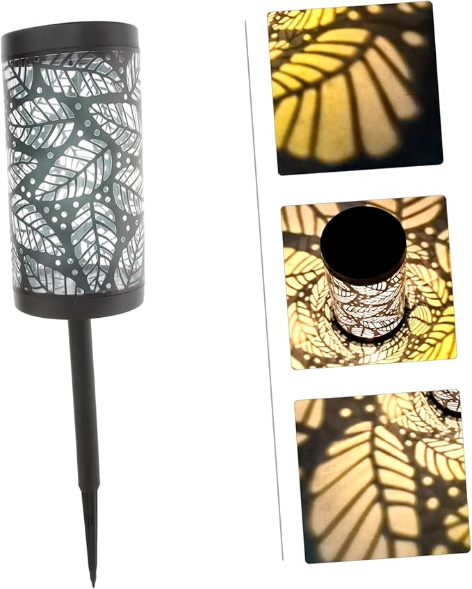 Vaguelly Solar Pathway Light Outdoor Landscape Lighting Leaf Projection Energy-Saving Garden Solar Light