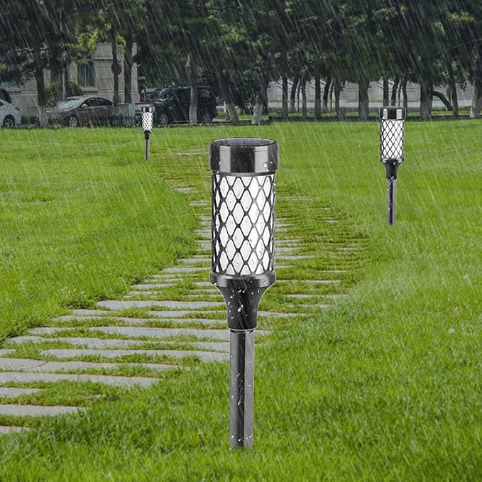 Solar Lights Outdoor Solar Pathway Lights Outdoor Waterproof 10 LED Landscape Lights Solar Powered Outdoor Lights Solar Garden Lights for Pathway Walkway Yard