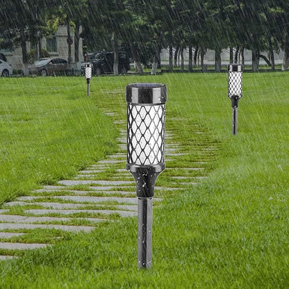 Solar Lights Outdoor Solar Pathway Lights Outdoor Waterproof 10 LED Landscape Lights Solar Powered Outdoor Lights Solar Garden Lights for Pathway Walkway Yard