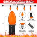 SUNSGNE C7 LED Orange String Lights Outdoor, 25FT Halloween String Lights with 27 LED Orange Lights(2 Spare) for | Lumora