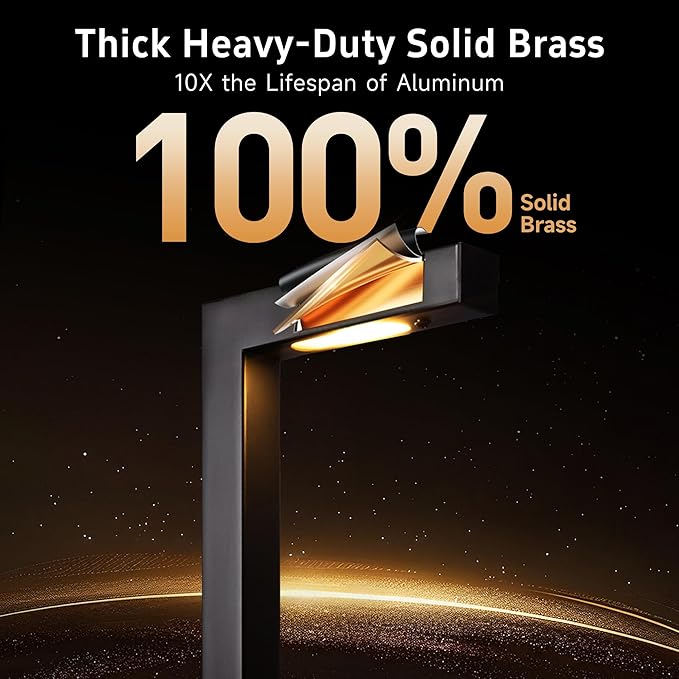 Gardenreet Brass Landscape Path Lights, LED 12V Low Voltage Pathway Lights Wired, Modern Outdoor Garden Lights | Lumora