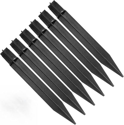 Litoexpe 6 Pcs 8.27 Inch Reinforced Ground Spikes, Solar Lights Stakes ABS Plastic Replacement Stakes for Garden Pathway Lamps (Inside Diameter 0.83 Inches)