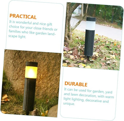 Lurrose Solar Garden Light Led Outdoor Stake Light Solar-Powered Landscape Lighting for Garden Decor Easy to Install Imitation Rattan Design for Use