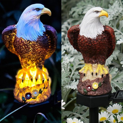 Solar Eagle Outdoor Garden Light, 2 Pack Outdoor Path Solar Powered Eagle Stake Lights for Walkway Yard Lawn Landscape Lighting - 2 Pack