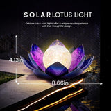 Huaxu Solar Lights for Outdoor Decor, Purple Lotus Flower Light, Waterproof LED Crackle Globe Glass Lamp for | Lumora