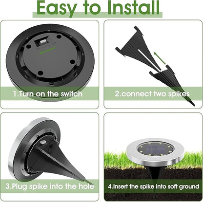INCX Solar Lights Outdoor Waterproof, 24 Pack Solar Light for Outside, Garden Lights Landscape Lighting for Patio Pathway Lawn Yard Deck Driveway Walkway, Cold White